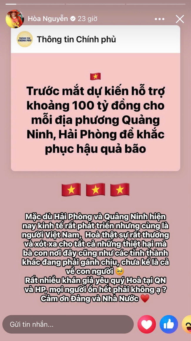 Dàn nghệ sĩ Việt hướng về đồng bào sau bão, xót xa khi cầu Phong Châu sập - Ảnh 5.